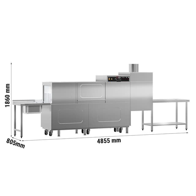 Bandtransportspülmaschine - Digital - 31 kW - mit Trockner - Zulauftisch links