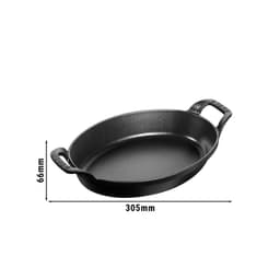 STAUB | SPECIALITY - Zapékací míska - oválná - 240 mm - litinová - černá