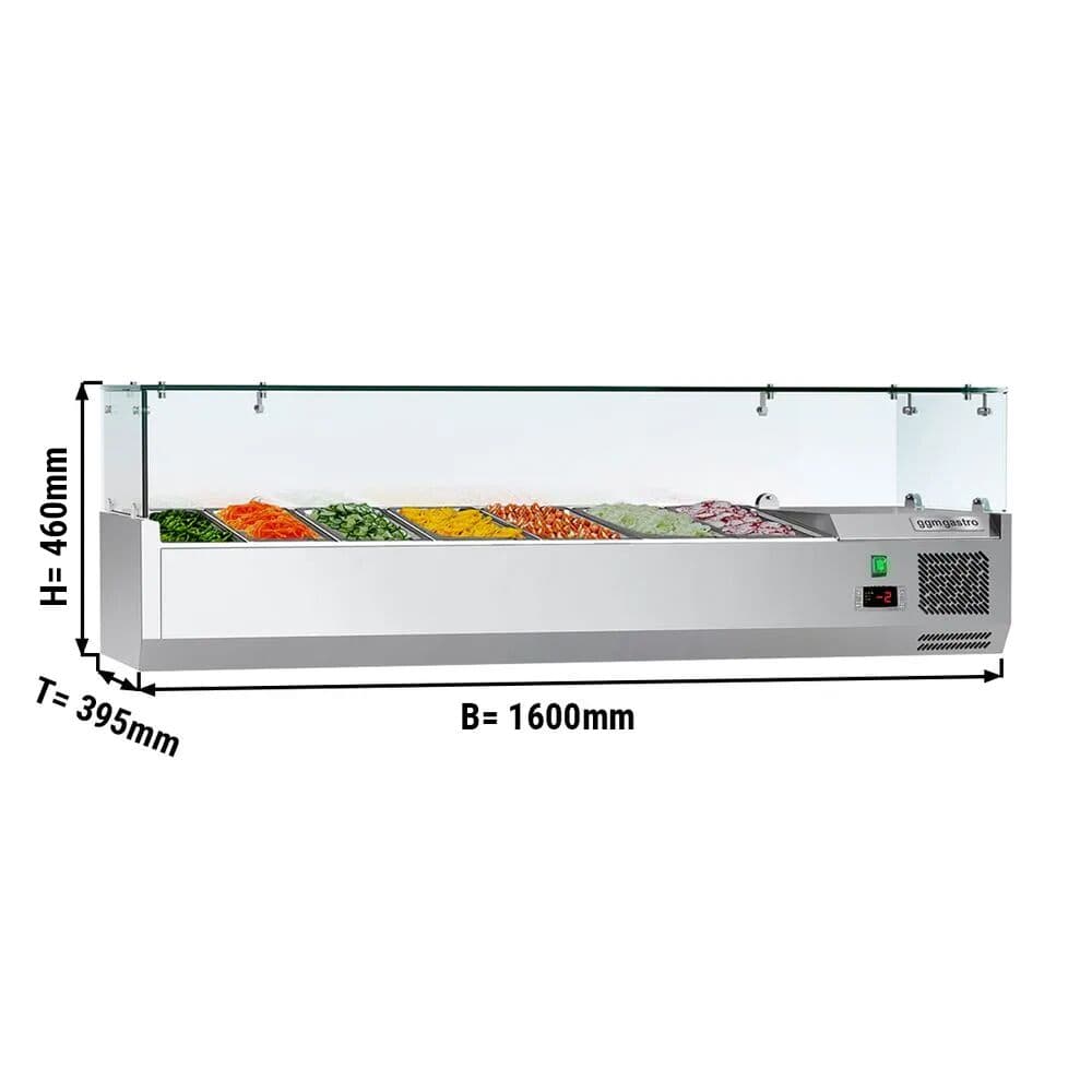 Chladicí vitrína ECO - 1,6 x 0,4 m - pro 7x 1/3 GN-nádobu