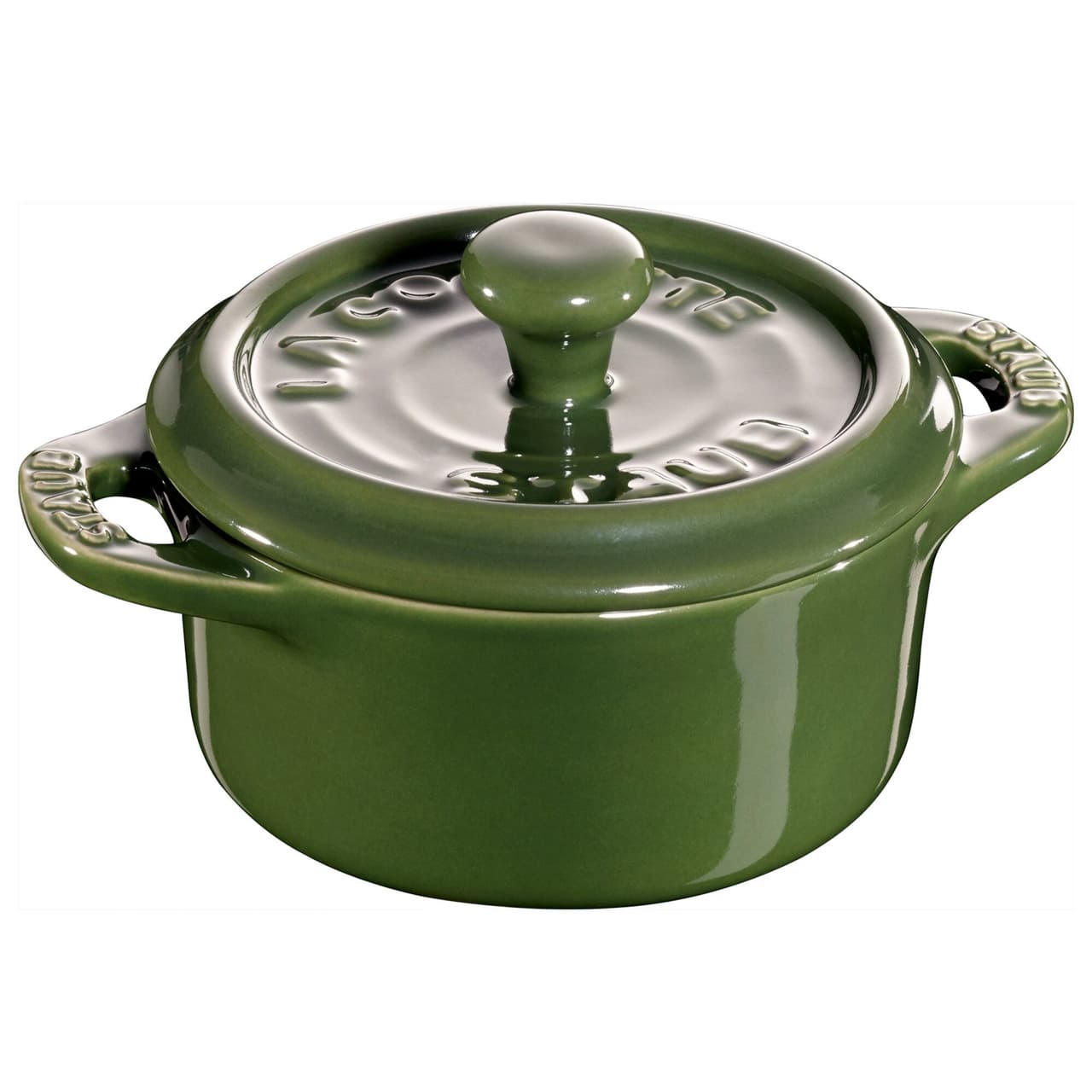 STAUB | CERAMIQUE - mini kokotka - Ø 100 mm - kulatá - keramika - bazalkově zelená