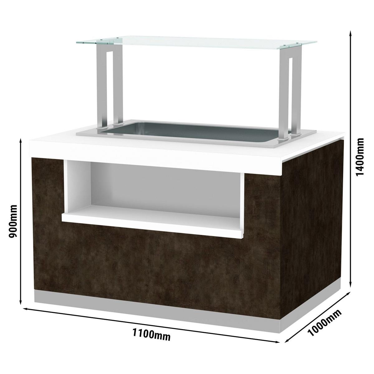 Zmrzlinový pult - 1,1 x 1,0 m - 55L