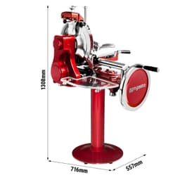 Setrvačníkový kráječ - nůž: Ø 300 mm - červená - vč.podstavce