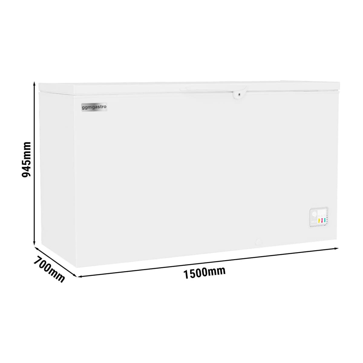 Deep freezer - 1500mm - 480 litres - plastic lid - incl. partition wall