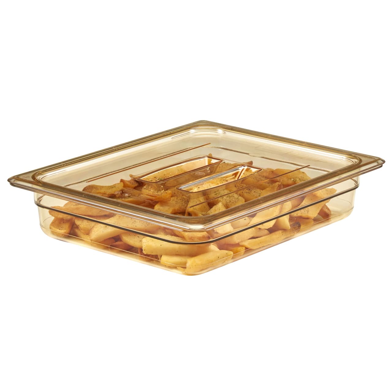 (6 kusů) CAMBRO | H-PAN™ Tepelně odolné ploché kryty GN 1/2 - s úchytem - jantar