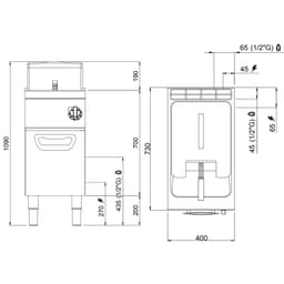 Plynová fritéza (14 kW) - 18L