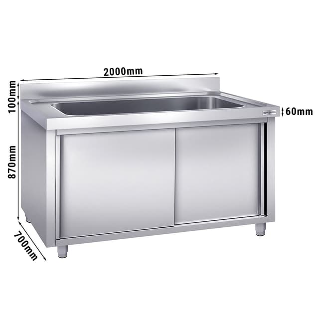 Topfspülschrank - 2000x700mm - mit 1 Becken