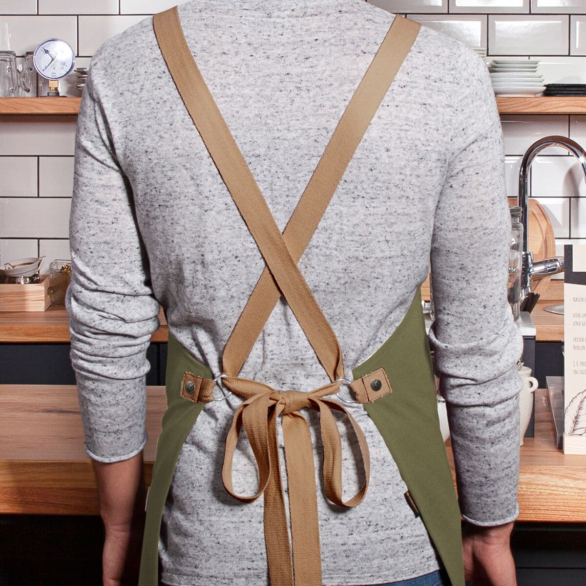 (6 pieces) Karlowsky - Bib Apron Urban Look - Moss Green