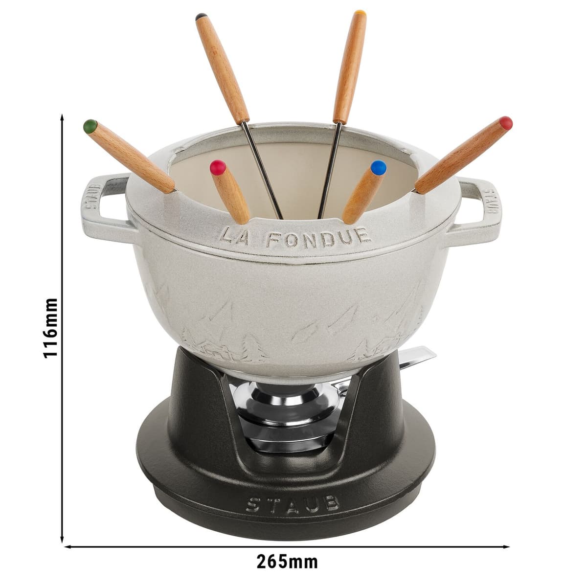 STAUB | SPECIALITY - Sada na fondue - Ø 200 mm - litina - bílý lanýž