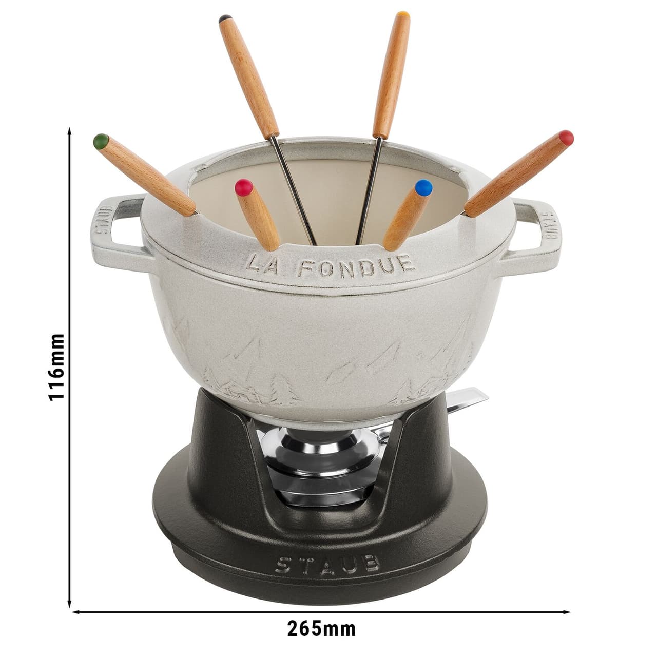 STAUB | SPECIALITY - Sada na fondue - Ø 200 mm - litina - bílý lanýž