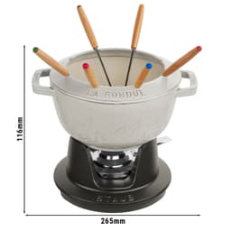 STAUB | SPECIALITY - Sada na fondue - Ø 200 mm - litina - bílý lanýž