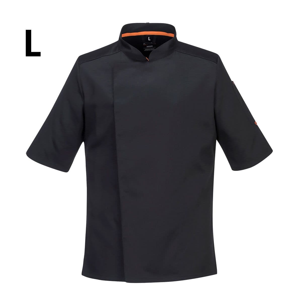 (5 pieces) Short Sleeve MeshAir Pro Chef Jacket - Black - Size: L	