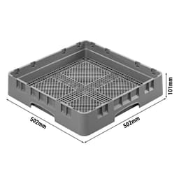 CAMBRO | Koš na příbory CAMRACK® - 8 přihrádek - 500x500mm - jemně šedý