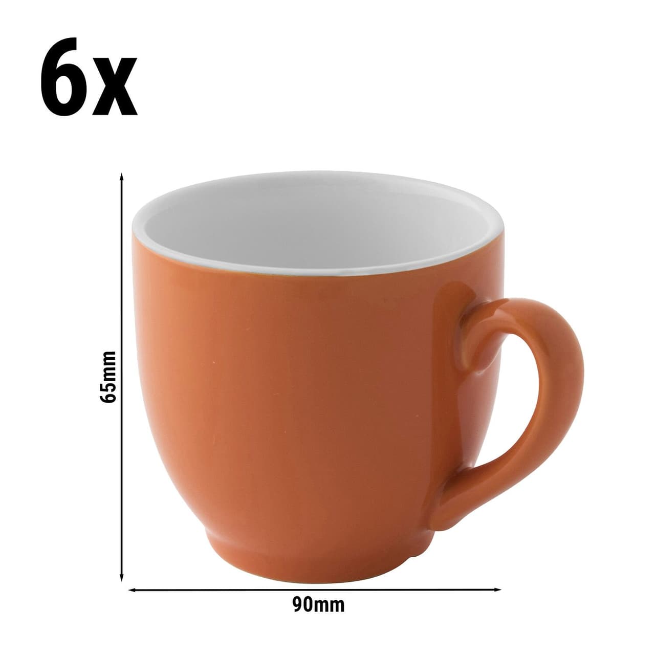 (6 Kusů) COLORS - Kávový šálek - 140ml - oranžový