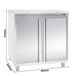 Stainless steel work cabinet PREMIUM - 800x600mm - with hinged door without backsplash incl. cutting plate