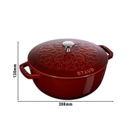 STAUB | LA COCOTTE - La Marmite Lilie - Ø 240mm - Gusseisen - Grenadine-Rot