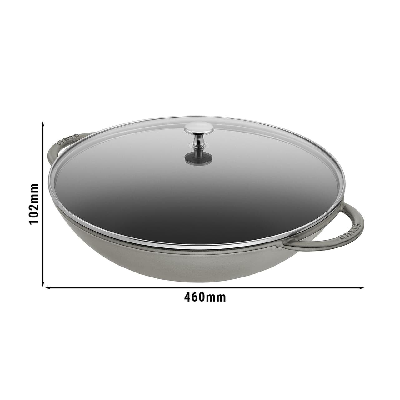 STAUB | SPECIALITY - Wok se skleněnou poklicí - Ø 370 mm - litina - grafitově šedý