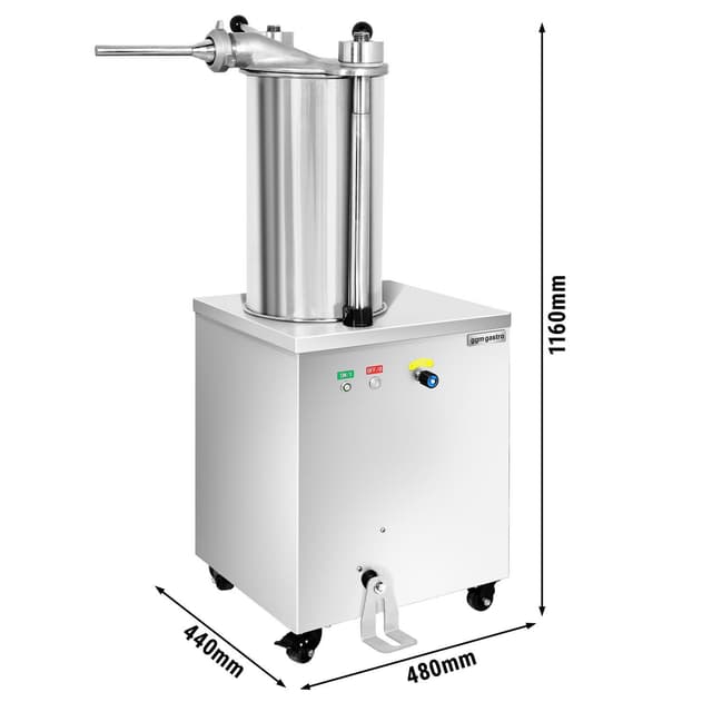 Hydraulické plnička klobás - 25L - 1,5 kW - nerezová ocel