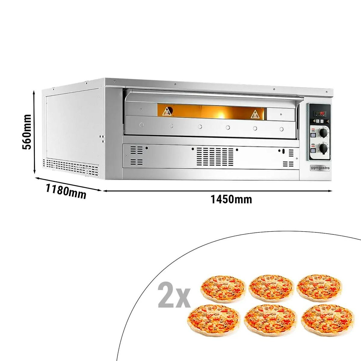 (2 pieces) Gas pizza oven - 6+6x 35cm - Manual
