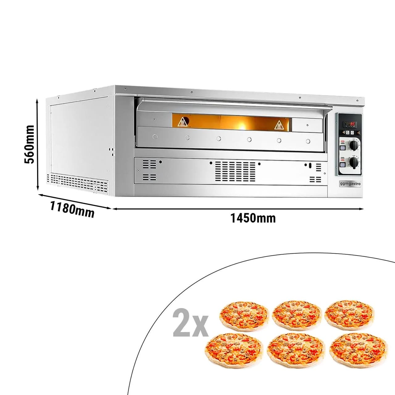 (2 pieces) Gas pizza oven - 6+6x 35cm - Manual