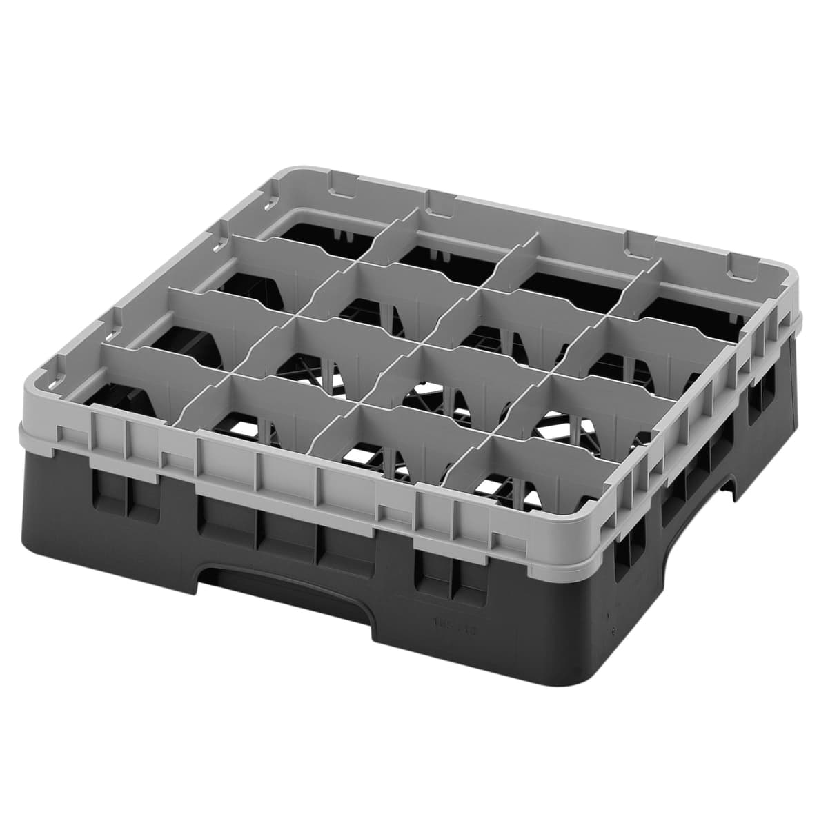 CAMBRO | CAMRACK® - Koš na sklo 1/1 s 1 nástavcem - 500x500mm - 16 přihrádek - černý