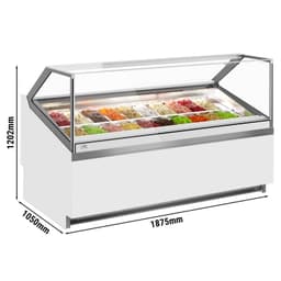 Ice cream counter IVY - 1875mm - air circulation - for 20x 5 liter containers - White