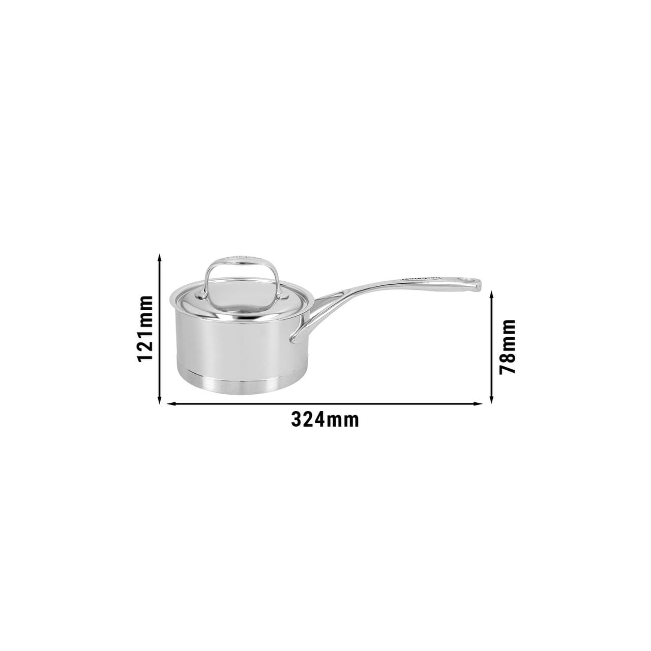 DEMEYERE | ATLANTIS 7 - Hrnec s dlouhou rukojetí s pokličkou - Ø 140mm - nerezová ocel