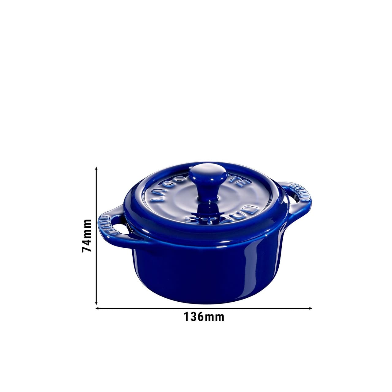 STAUB | CERAMIQUE - mini kokotka - Ø 100 mm - kulatá - keramika - tmavě modrá