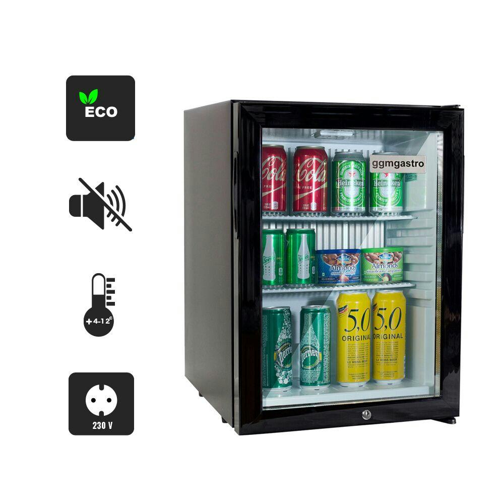 Minibar lednice - s 1 skleněnými dveřmi - tichá & uzamykatelná