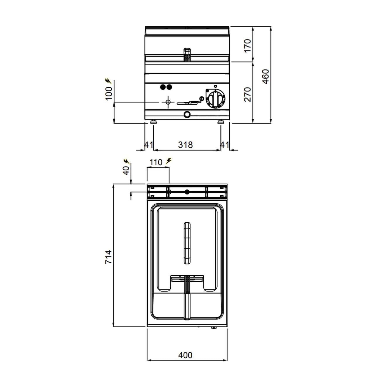 Elektrická fritéza 10L (6 kW)