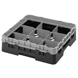 CAMBRO | CAMRACK® - Koš na sklo 1/1 s 1 nástavcem - 500x500mm - 9 přihrádek - černý