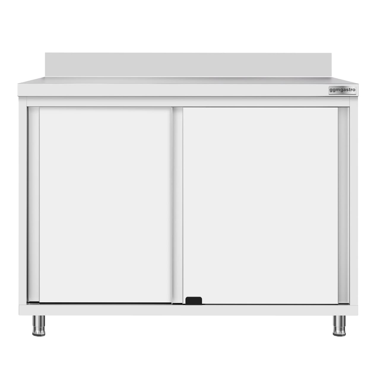 Stainless steel work cabinet ECO - 1000x700mm - with sliding door and backsplash