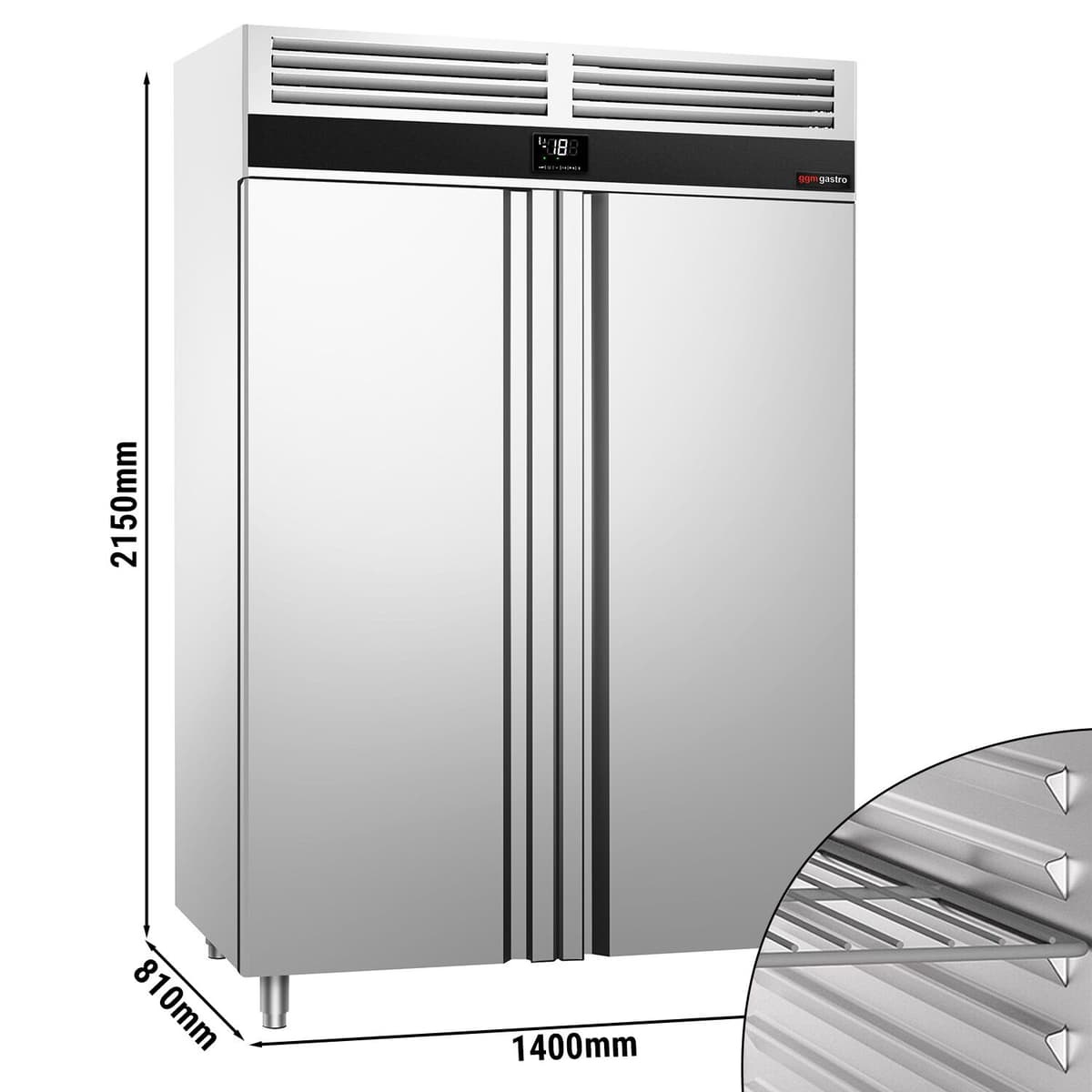 Mrazák PREMIUM - GN 2/1 - 1400L - se 2 dveřmi