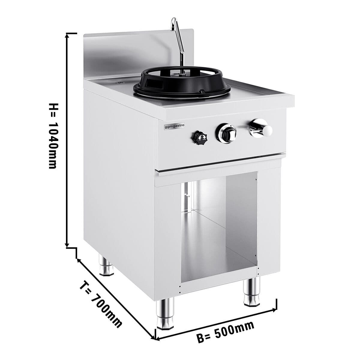 Gas wok stove - with 1 cooking zone - 15 kW