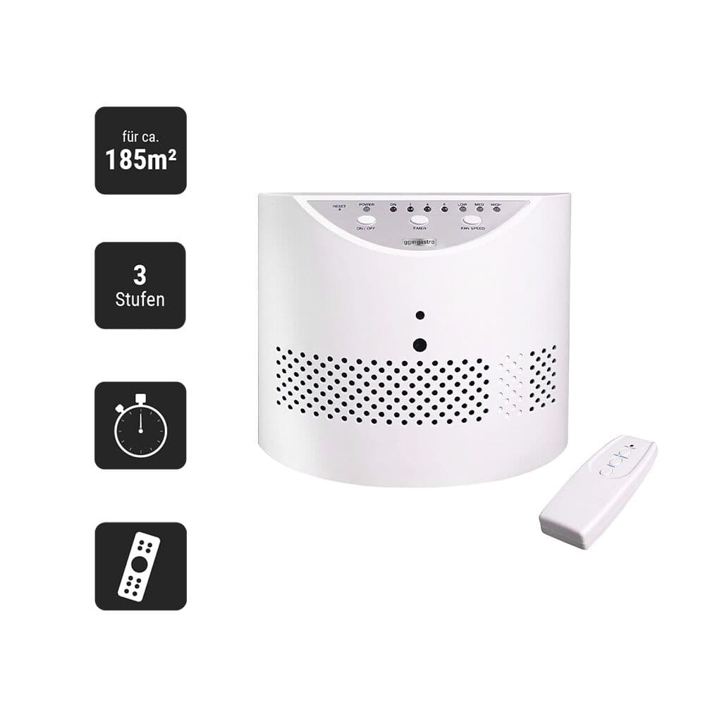 Air purifier - 3 power levels - with timer function & remote control - approx. 45 m²