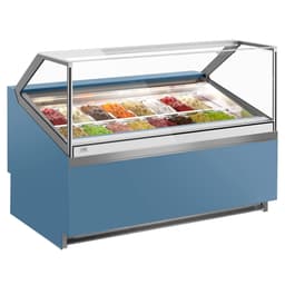 Ice cream counter IVY - 1562mm - Air circulation -   for 16x 5 liter containers - Blue