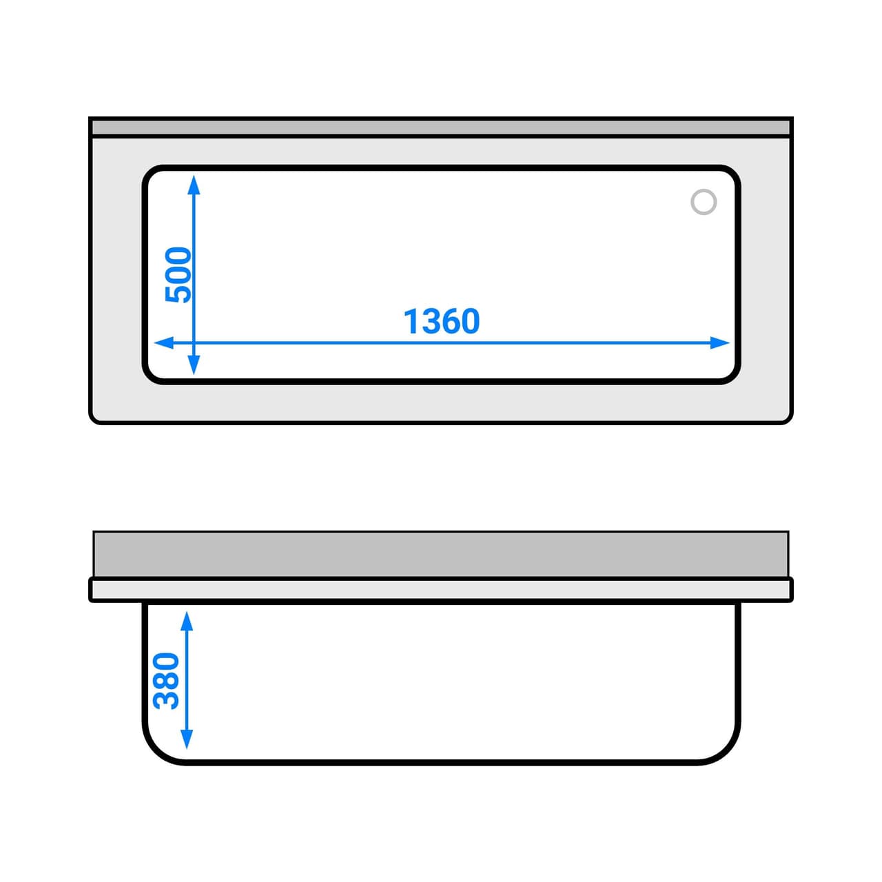 Mycí stůl Premium - 1600x600mm - se spodní policí a 1 dřezem