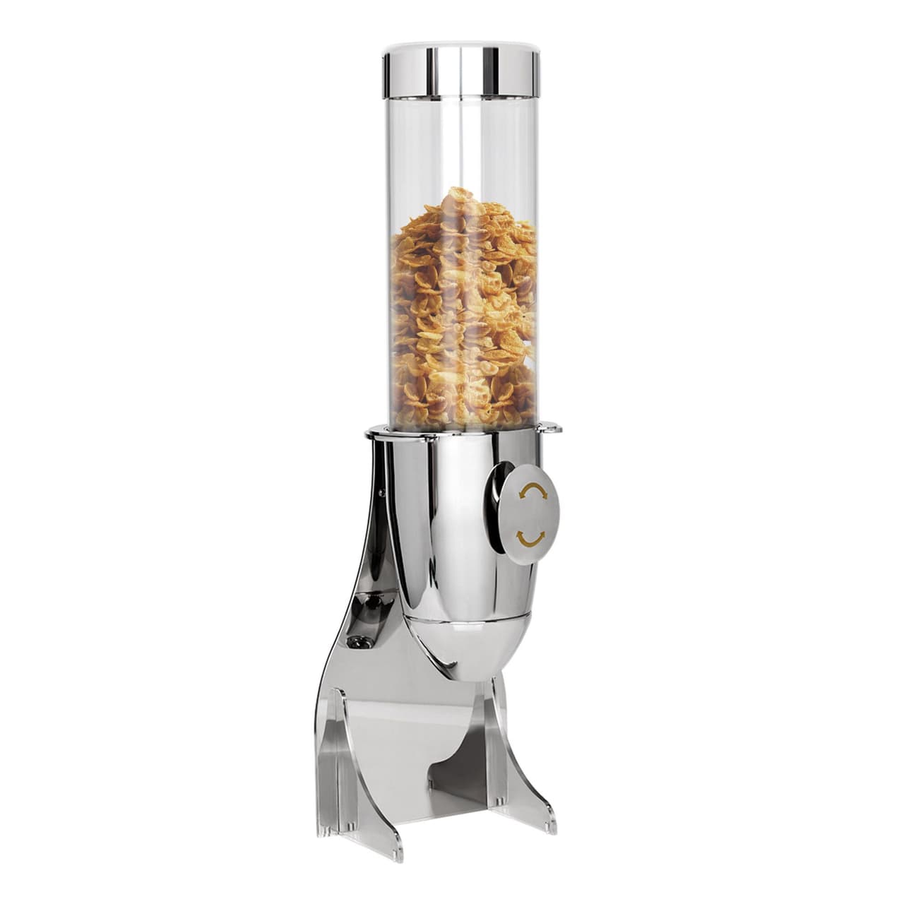 Muesli & cornflakes dispenser - - Ø 115mm - chrome- revolving dispenser