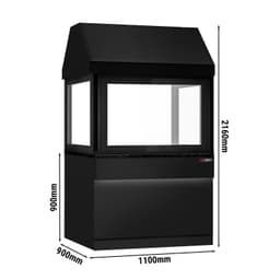 Neutrální element pro grily na dřevěné uhlí - 1100mm - přední dřevěný panel - pracovní deska z černé žuly