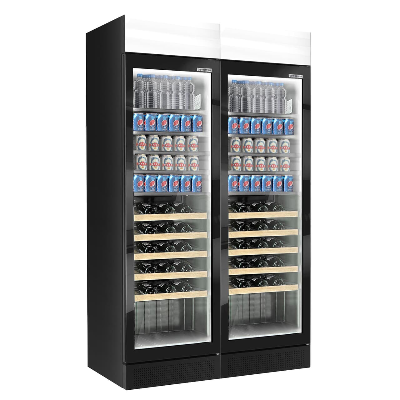 (2 units) Beverage refrigerator - 690 litres - frameless design - with advertising display