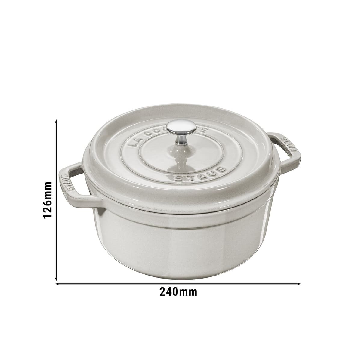 STAUB | LA COCOTTE - kokotka - Ø 180 mm - litina - bílý lanýž