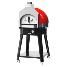 Wood pizza oven - red - incl. base 