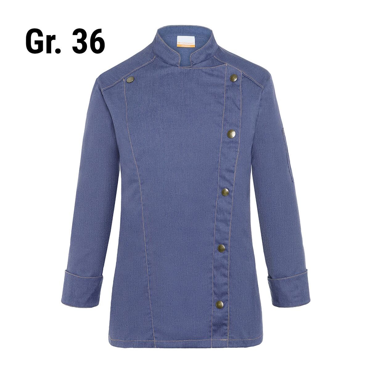 KARLOWSKY | Damenkochjacke Jeans-Style - Vintage Blue - Größe: 36