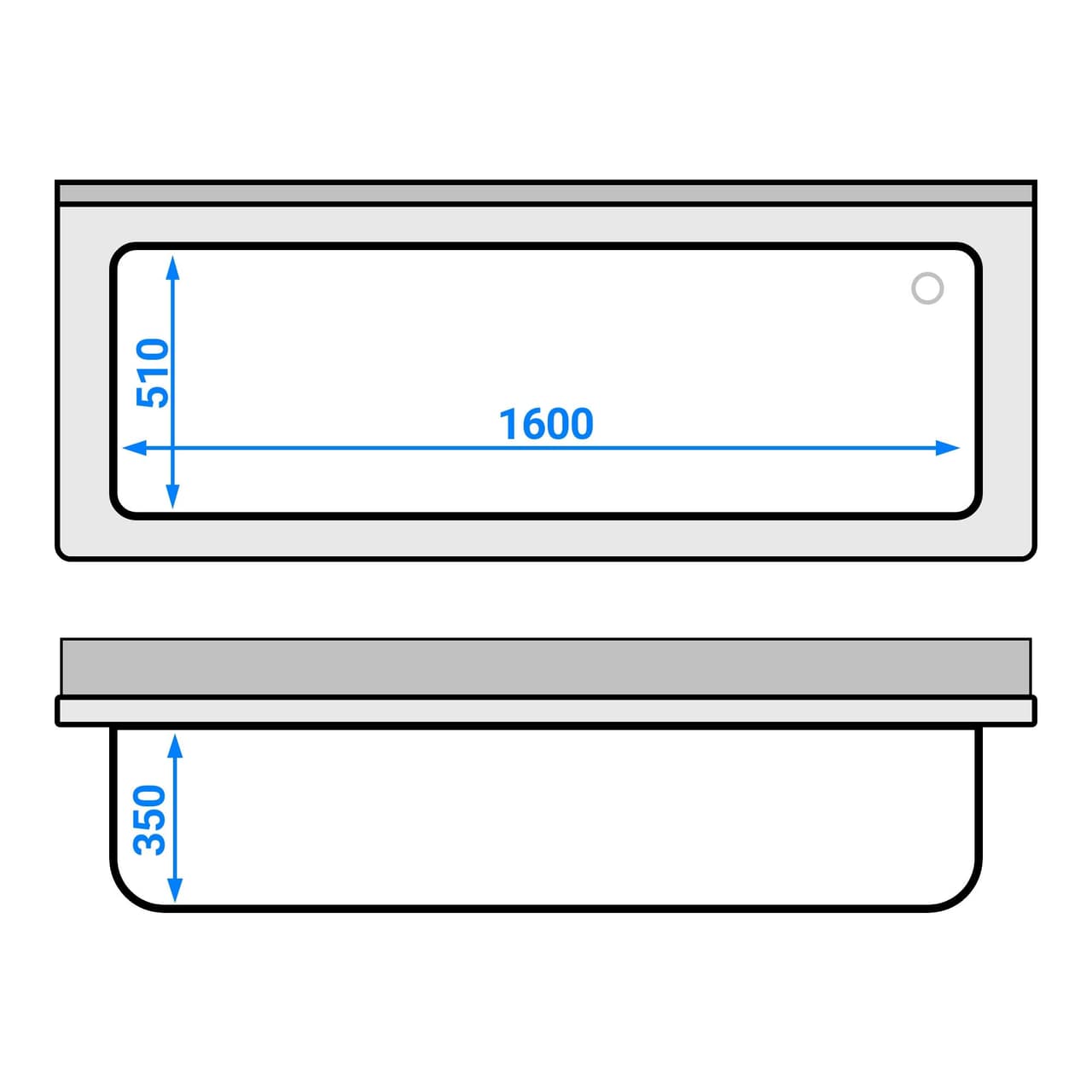 Mycí stůl ECO - 1800x700mm - se spodní policí a 1 dřezem