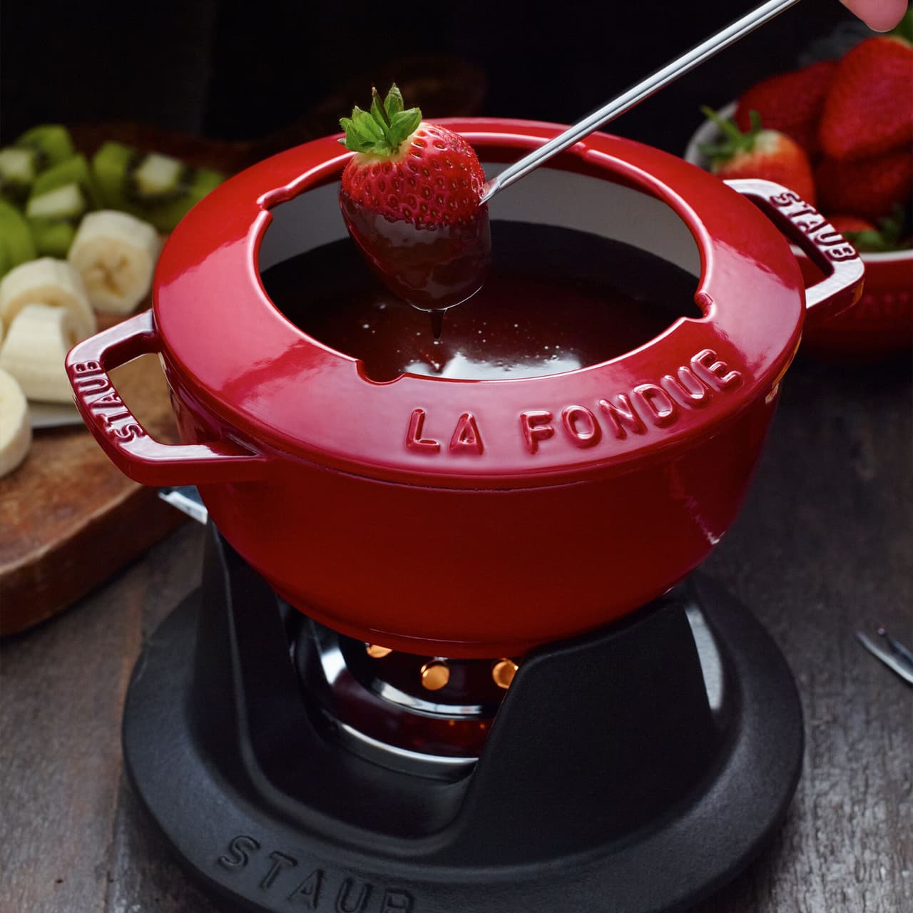 STAUB | SPECIALITIES - Fondue set - Ø 160 mm - litina - třešňově červená