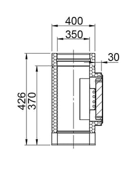 Čistící hladká trubka se skříňkou - z nerezové oceli - Ø 350 mm