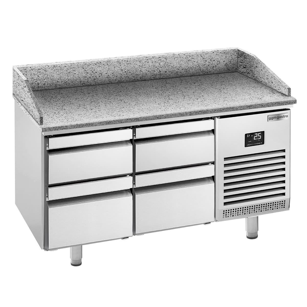 Pizza preparation table Premium PLUS- 1490x700mm- with 4 drawers 