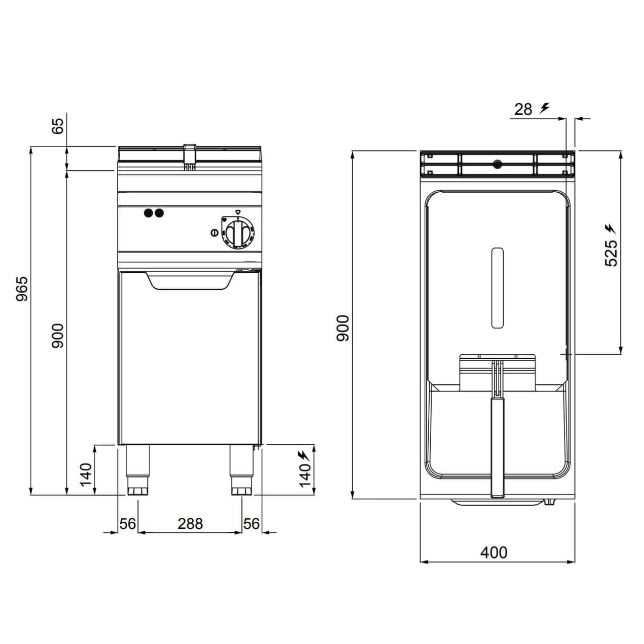 Elektro Fritteuse - 22 Liter - 22 kW