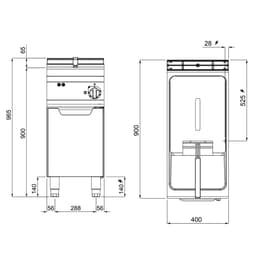 Elektro Fritteuse - 22 Liter - 22 kW