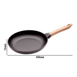 STAUB | PANS - Pánev s dřevěnou rukojetí - Ø 260 mm - litina - černá