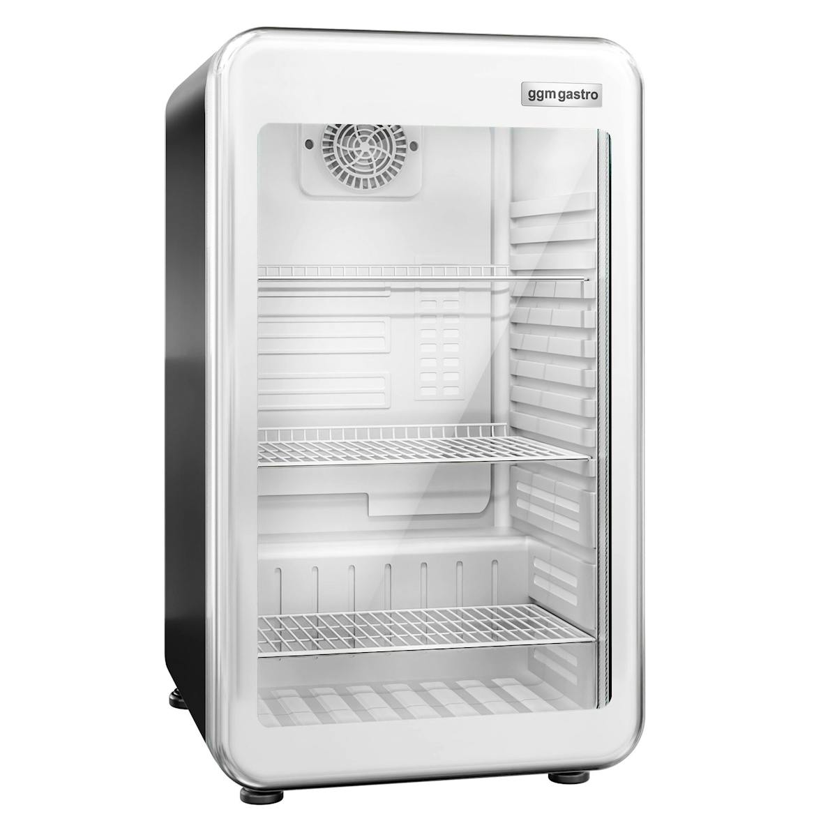 Mini barová lednice - 113L - s 1 skleněnými dveřmi - černá/ stříbrná